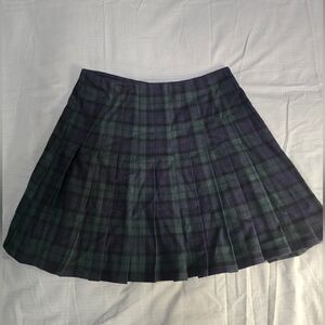 Brandy Melville Tartan A-Line Skirt in Navy and Green